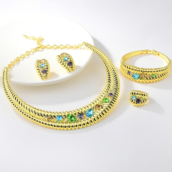 Picture of Dubai Zinc Alloy 4 Piece Jewelry Set with 3~7 Day Delivery