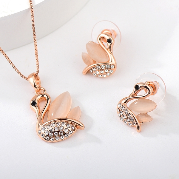 Picture of Zinc Alloy swan 2 Piece Jewelry Set with Full Guarantee