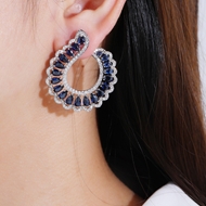 Picture of Attractive White Platinum Plated Big Hoop Earrings For Your Occasions