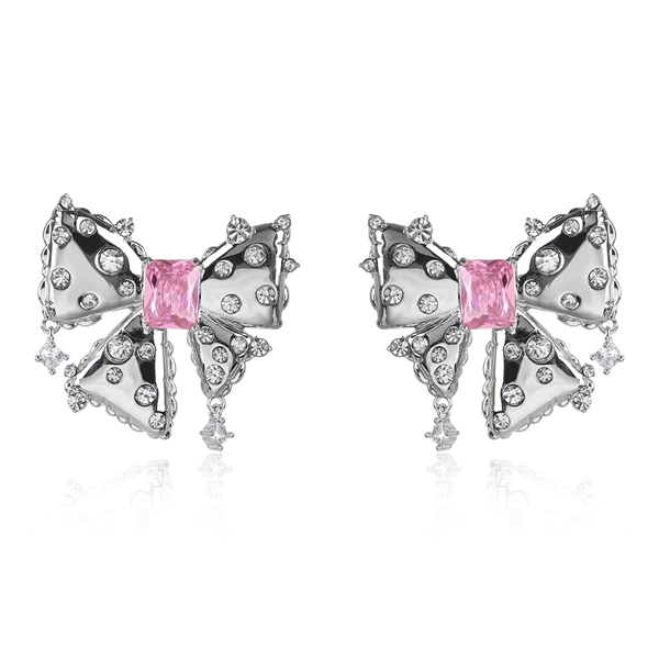 Picture of Hot Selling Platinum Plated Pink Dangle Earrings from Top Designer