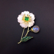 Show details for Delicate Cubic Zirconia Copper or Brass Brooche Show details for Delicate Cubic Zirconia Copper or Brass Brooche