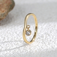 Picture of Nickel Free Gold Plated Small Fashion Ring with No-Risk Refund