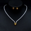 Show details for Copper or Brass Cubic Zirconia 2 Piece Jewelry Set in Flattering Style