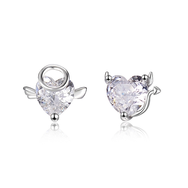 Picture of Stylish Love & Heart White Stud Earrings with Full Guarantee