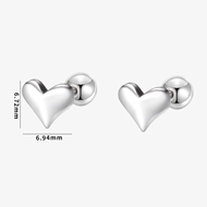 Picture of Low Price 999 Sterling Silver Love & Heart Stud Earrings from Reliable Manufacturer