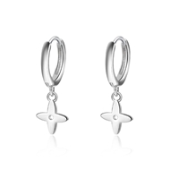 Picture of 999 Sterling Silver Platinum Plated Dangle Earrings from Certified Factory