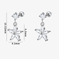 Picture of Flower Cubic Zirconia Dangle Earrings in Flattering Style