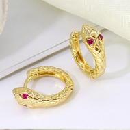 Picture of Featured Red Copper or Brass Huggie Earrings with Full Guarantee