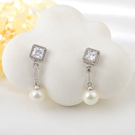 Show details for Party White Big Hoop Earrings with Beautiful Craftmanship Show details for Party White Big Hoop Earrings with Beautiful Craftmanship