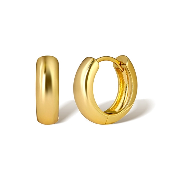 Picture of Wholesale Gold Plated Delicate Huggie Earrings with No-Risk Return