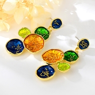 Picture of Shop Gold Plated Enamel Dangle Earrings with Unbeatable Quality