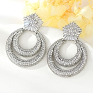 Show details for Nickel Free Platinum Plated Cubic Zirconia Dangle Earrings with Easy Return Show details for Nickel Free Platinum Plated Cubic Zirconia Dangle Earrings with Easy Return