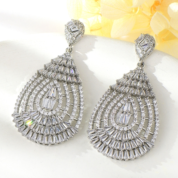 Picture of Popular Cubic Zirconia Big Dangle Earrings