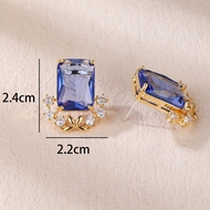 Picture of Good Cubic Zirconia Copper or Brass Big Stud Earrings