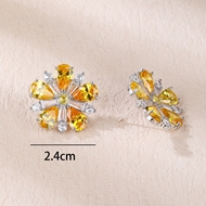 Picture of Good Quality Cubic Zirconia Yellow Big Stud Earrings