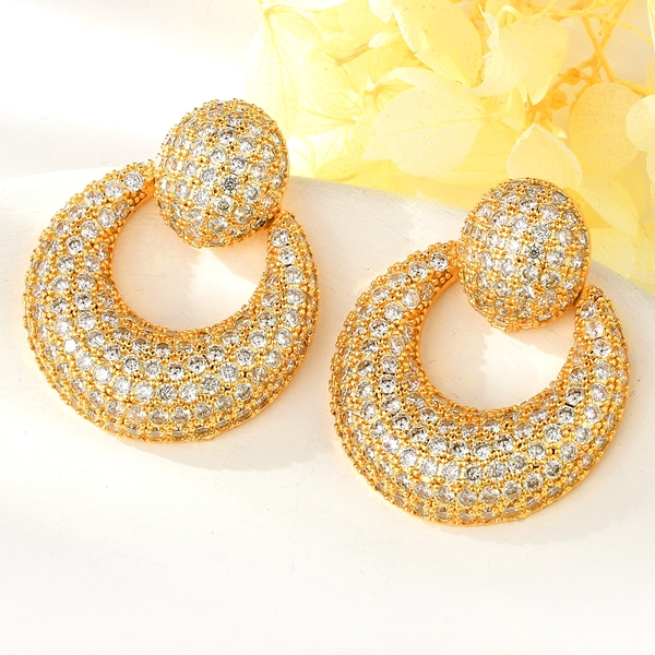 Picture of Sparkly Big Cubic Zirconia Dangle Earrings