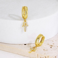 Picture of Delicate Cross Dangle Earrings in Exclusive Design