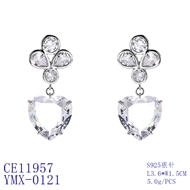 Picture of Buy Platinum Plated White Dangle Earrings with Low Cost