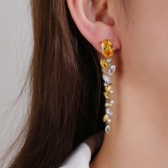 Picture of Sparkly Flowers & Plants Luxury Dangle Earrings