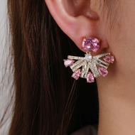 Picture of Impressive Pink Copper or Brass Dangle Earrings with Low MOQ