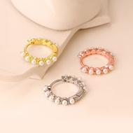 Picture of Best Artificial Pearl Delicate Huggie Earrings