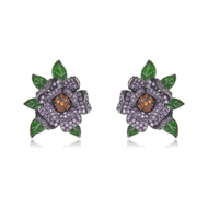 Picture of Luxury Purple Big Stud Earrings Online Only