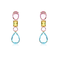 Picture of Low Cost Gold Plated Cubic Zirconia Dangle Earrings with Low Cost