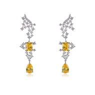 Picture of Good Quality Cubic Zirconia Big Dangle Earrings