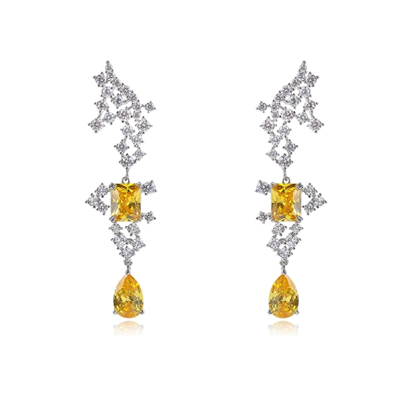 Picture of Good Quality Cubic Zirconia Big Dangle Earrings