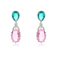 Picture of New Cubic Zirconia Pink Dangle Earrings