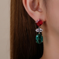 Picture of Best Cubic Zirconia Green Dangle Earrings