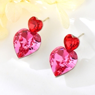 Show details for Love & Heart Platinum Plated Dangle Earrings of Original Design Show details for Love & Heart Platinum Plated Dangle Earrings of Original Design