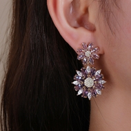 Picture of Brand New Purple Flowers & Plants Dangle Earrings