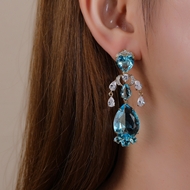 Picture of Fashionable Big Gold Plated Dangle Earrings