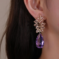 Picture of Luxury Purple Dangle Earrings with Beautiful Craftmanship