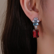 Picture of Delicate Cubic Zirconia Platinum Plated Dangle Earrings