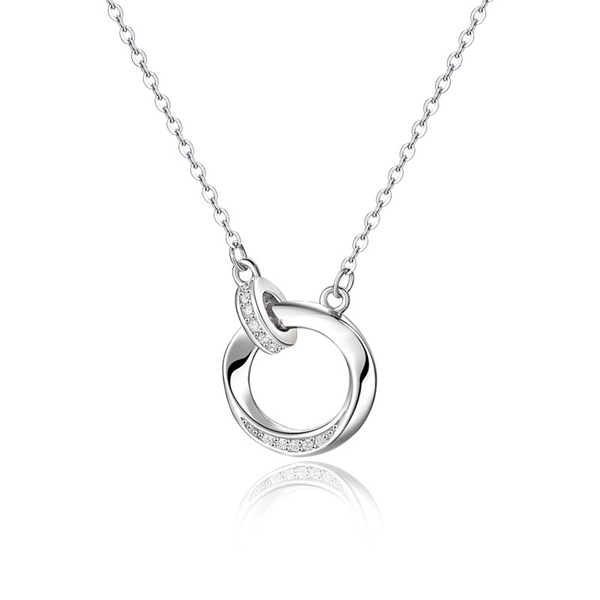 Picture of Platinum Plated Party Pendant Necklace with Wow Elements