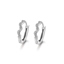 Show details for Buy 999 Sterling Silver Platinum Plated Small Hoop Earrings with Wow Elements