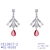 Picture of Purchase Platinum Plated Pink Dangle Earrings at Super Low Price