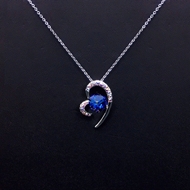 Show details for Copper or Brass Blue Pendant Necklace for Her Show details for Copper or Brass Blue Pendant Necklace for Her
