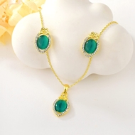 Show details for Charming Green Geometric 2 Piece Jewelry Set of Original Design Show details for Charming Green Geometric 2 Piece Jewelry Set of Original Design