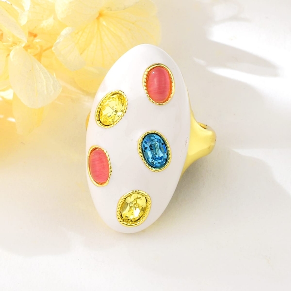 Picture of Buy Gold Plated Colorful Fashion Ring with Fast Shipping