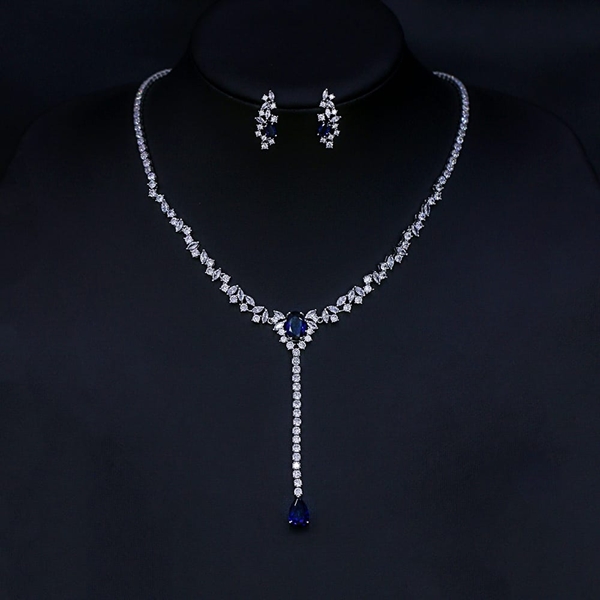 Picture of Good Cubic Zirconia Platinum Plated 2 Piece Jewelry Set