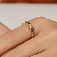 Picture of Need-Now Purple Geometric Fashion Ring with SGS/ISO Certification