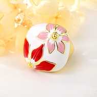 Picture of Fashion Enamel Flowers & Plants Fashion Ring