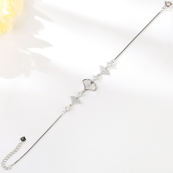 Picture of Trendy Platinum Plated 925 Sterling Silver Fashion Bracelet with No-Risk Refund