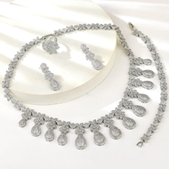 Show details for Designer Platinum Plated Cubic Zirconia 4 Piece Jewelry Set with Easy Return Show details for Designer Platinum Plated Cubic Zirconia 4 Piece Jewelry Set with Easy Return