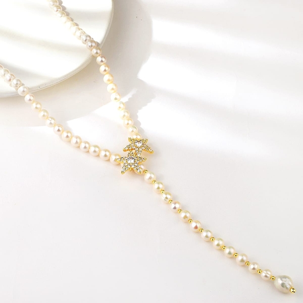 Picture of Need-Now White Irregular Long Chain Necklace with Full Guarantee