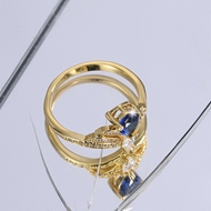 Picture of Beautiful Cubic Zirconia Blue Fashion Ring