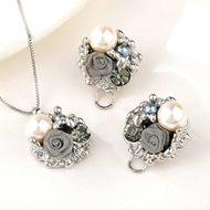 Picture of Fashion Artificial Pearl Classic 2 Piece Jewelry Set